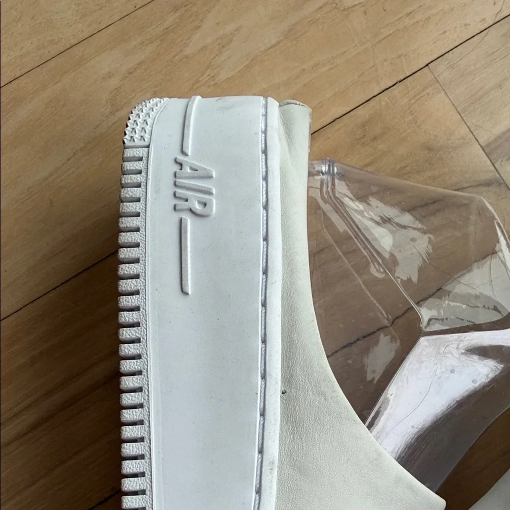 Nike Air Force 1 Lover XX Off-White Leather Platform Mules AO1523-100 Mens 9.5